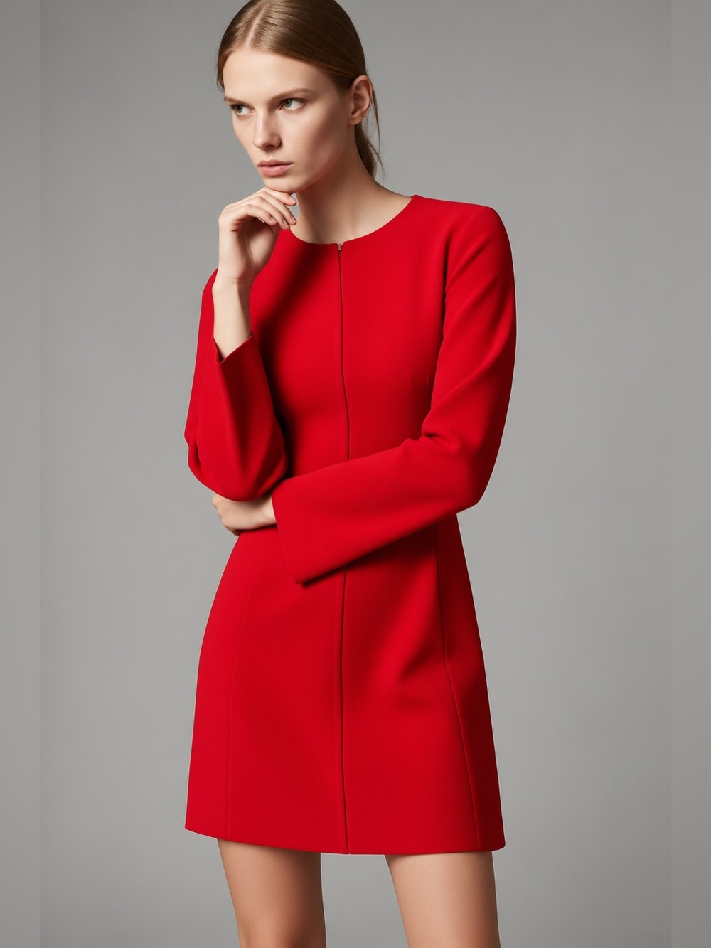 Zara Red Women dress couture inspired style ✨